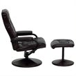 Bowery Hill Contemporary Recliner and Ottoman in Brown and Black