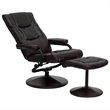 Bowery Hill Contemporary Recliner and Ottoman in Brown and Black