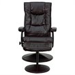 Bowery Hill Contemporary Recliner and Ottoman in Brown and Black