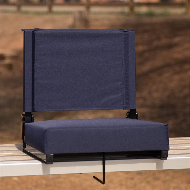 Bowery Hill Grandstand Comfort Seat in Aluminum Frame - Navy