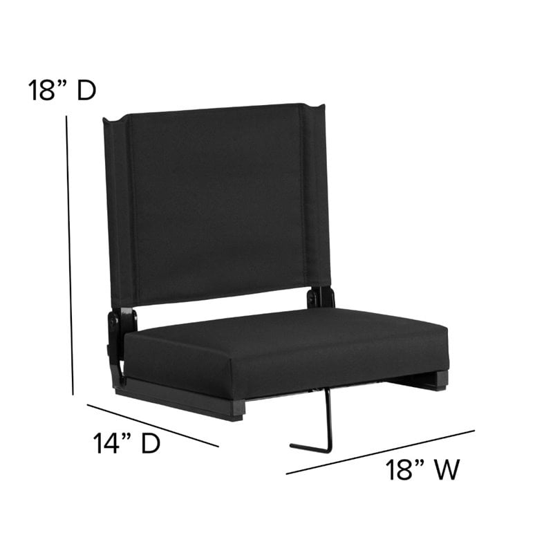 Bowery Hill Grandstand Comfort Seat in Aluminum Frame - Black