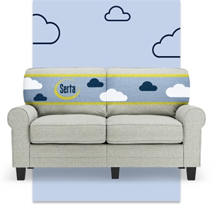 Bowery Hill 61&quot Rolled Arm Loveseat Sofa with Removable Covers Pebble Gray