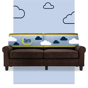 Bowery Hill Contemporary 78&quot Rolled Arm Sofa with Removable Covers in Brown