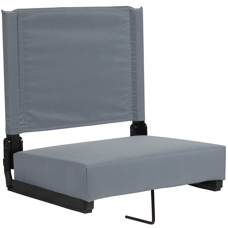 Bowery Hill Grandstand Comfort Seat in Aluminum Frame in Gray
