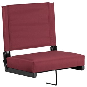 Bowery Hill Grandstand Comfort Seat in Aluminum Frame - Maroon