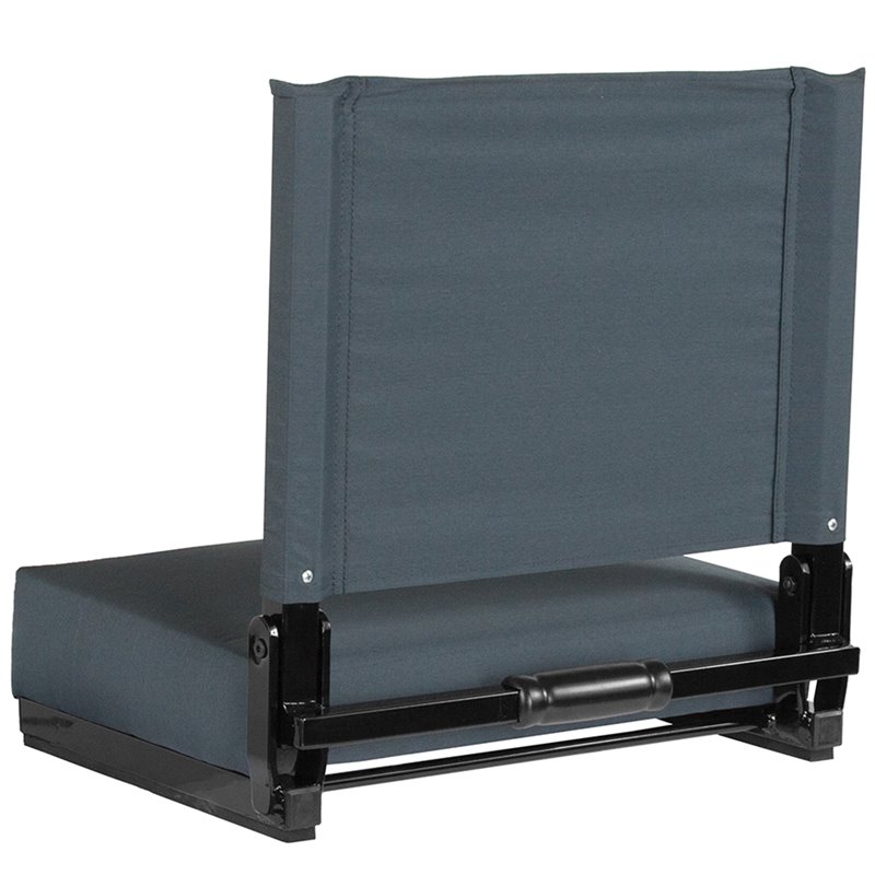 Bowery Hill Grandstand Comfort Seat in Aluminum Frame in Dark Blue