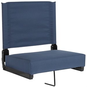 Bowery Hill Grandstand Comfort Seat in Aluminum Frame in Navy Blue