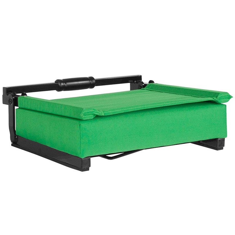 Bowery Hill Grandstand Comfort Seat in Aluminum Frame in Bright Green
