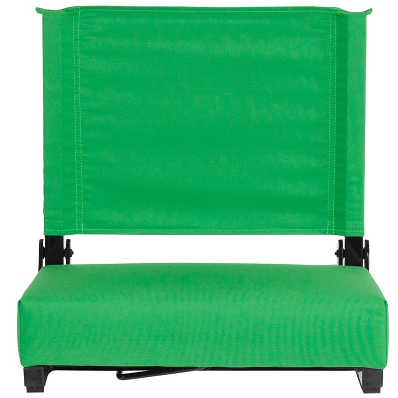 Bowery Hill Grandstand Comfort Seat in Aluminum Frame in Bright Green