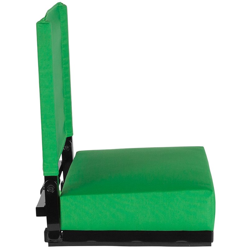 Bowery Hill Grandstand Comfort Seat in Aluminum Frame in Bright Green