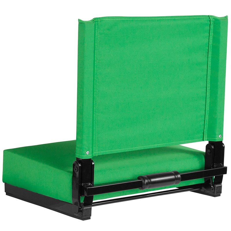 Bowery Hill Grandstand Comfort Seat in Aluminum Frame in Bright Green