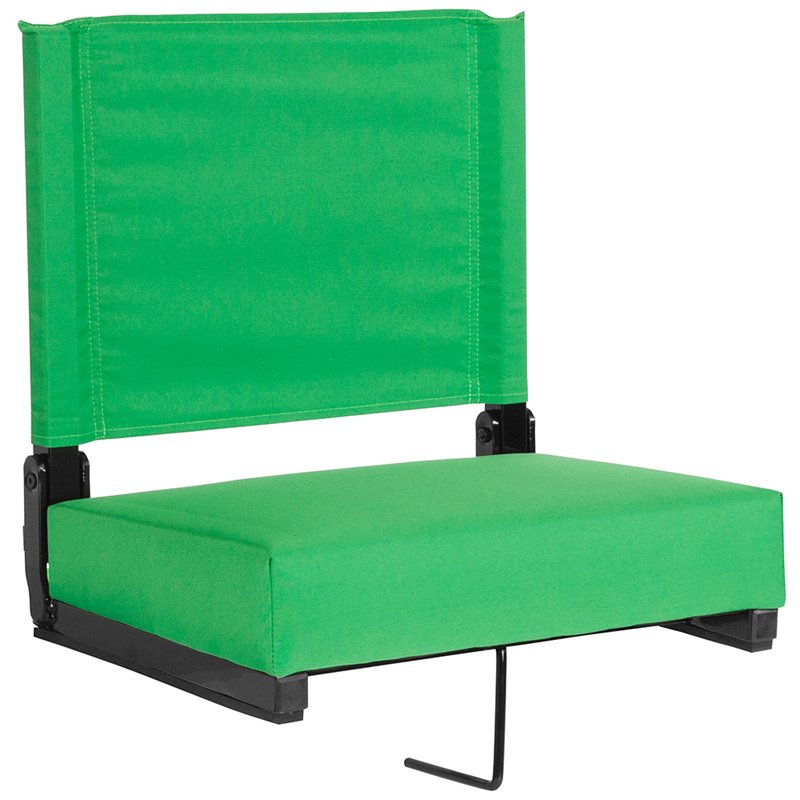 Bowery Hill Grandstand Comfort Seat in Aluminum Frame in Bright Green