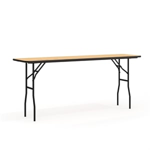 Bowery Hill 72&quot x 18&quot Wood Top Folding Banquet Table in Natural