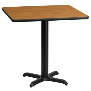 Bowery Hill 24&quot Square Restaurant Dining Table in Black Natural