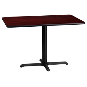 Bowery Hill 24&quot x 42&quot Restarant Dining Table in Black and Mahogany