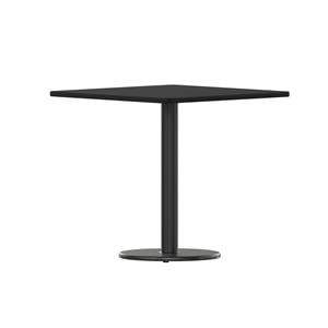 Bowery Hill Transitional 30&quotW Laminate Table - Round Base In Black