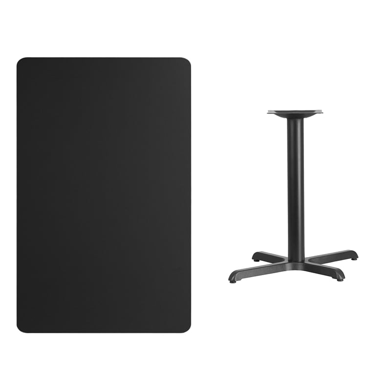 Bowery Hill Transitional 30X48 Laminate Table-X-Base In Black