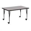 Bowery Hill Rectangular High Pressure Top Mobile Activity Table in Gray