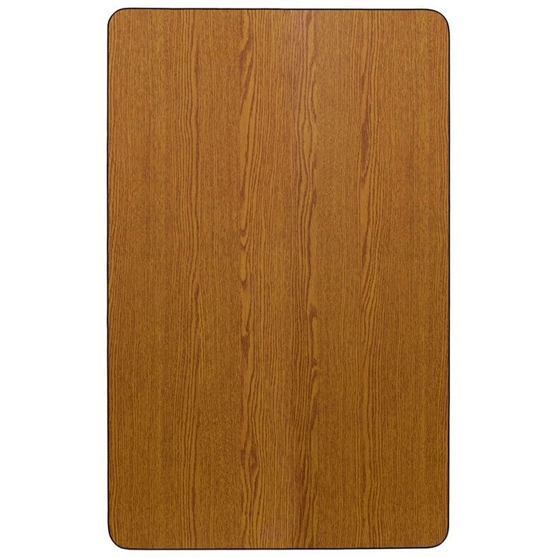 Bowery Hill Rectangular Thermal Fused Top Mobile Activity Table in Oak