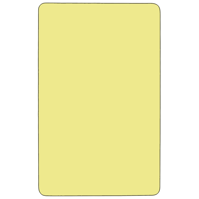 Bowery Hill Rectangular Thermal Fused Top Mobile Activity Table in Yellow