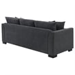 Bowery Hill Fabric Upholstered Sleeper Sectional Chaise Sofa in Dark Gray