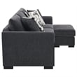 Bowery Hill Fabric Upholstered Sleeper Sectional Chaise Sofa in Dark Gray