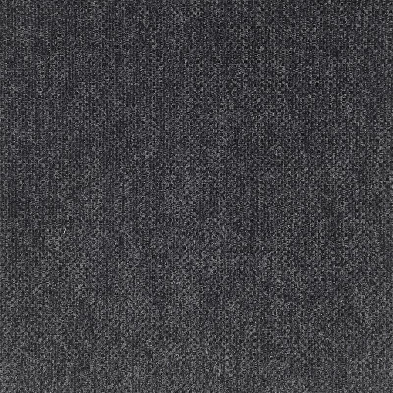 Bowery Hill Fabric Upholstered Sleeper Sectional Chaise Sofa in Dark Gray