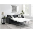 Bowery Hill Fabric Upholstered Sleeper Sectional Chaise Sofa in Dark Gray