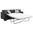 Bowery Hill Fabric Upholstered Sleeper Sectional Chaise Sofa in Dark Gray