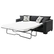 Bowery Hill Fabric Upholstered Sleeper Sectional Chaise Sofa in Dark Gray