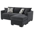Bowery Hill Fabric Upholstered Sleeper Sectional Chaise Sofa in Dark Gray