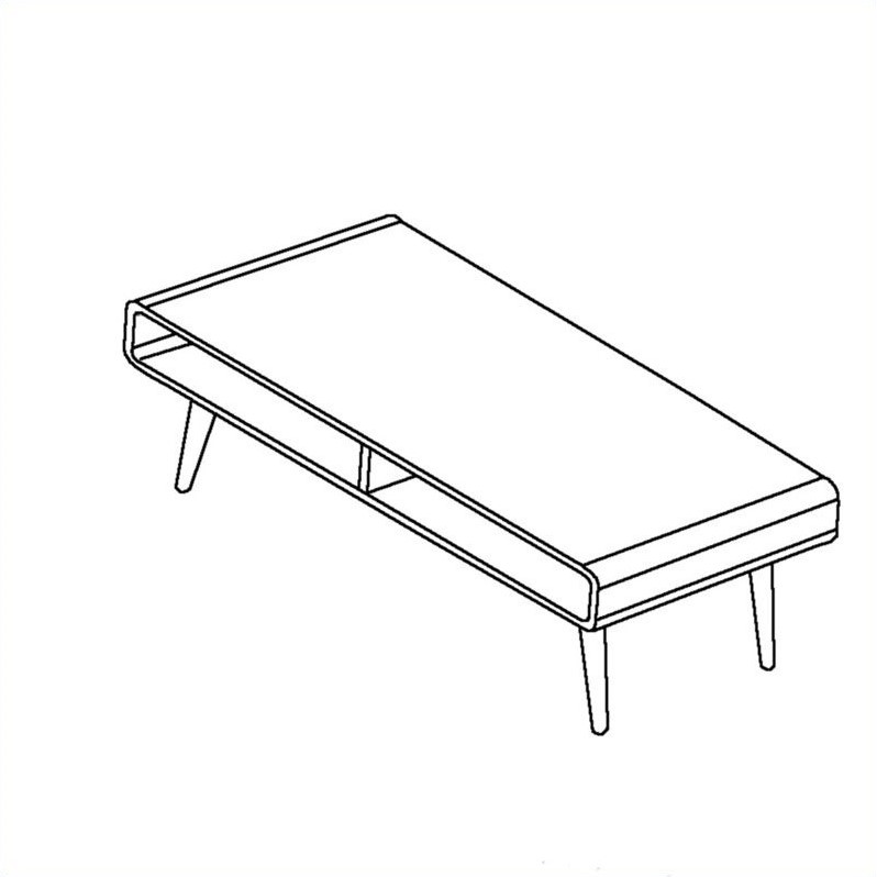 Bowery Hill Wood Halmstad Coffee Table in Rich Walnut Finish