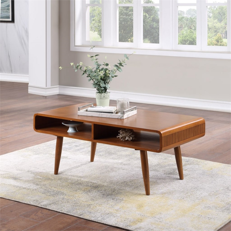 Bowery Hill Wood Halmstad Coffee Table in Rich Walnut Finish