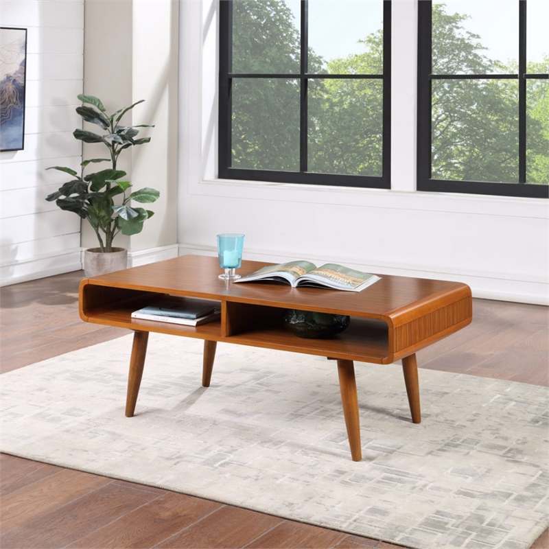 Bowery Hill Wood Halmstad Coffee Table in Rich Walnut Finish