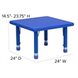Bowery Hill 3 Piece Square Adjustable Activity Table Set in Blue