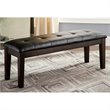 Bowery Hill Modern Large Upholstered Dining Bench in Dark Brown