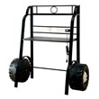Bowery Hill Traditional Metal Desk with Stool in Black Finish