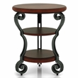 Bowery Hill Traditional Wood 2-Shelf Side Table Brown Cherry