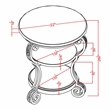 Bowery Hill Traditional Wood 2-Shelf Side Table Brown Cherry