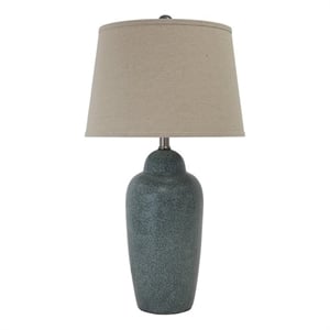 bowery hill modern / contemporary ceramic table lamp in green