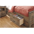 Bowery Hill Contemporary Full Panel Bed with 1-Large Storage Drawer in Brown