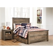 Bowery Hill Contemporary Full Panel Bed with 1-Large Storage Drawer in Brown