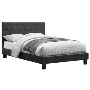 Bowery Hill Fabric California King Tufted Platform Bed in Gray