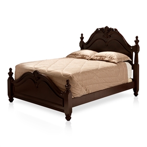 Bowery Hill Traditional Wood King Poster Bed in Cherry Finish