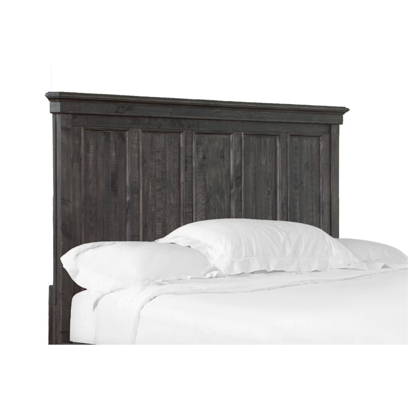 Bowery Hill Modern King Panel Headboard in Weathered Charcoal