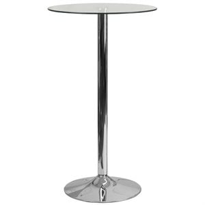 Bowery Hill Modern / Contemporary 23.75&quot Round Glass Top Bar Table
