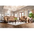 Bowery Hill Traditional Soft Texture Chenille Cushioned Loveseat in Tan