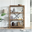 Bowery Hill Contemporary 3-Shelf Wood Bookcase in Natural/Black