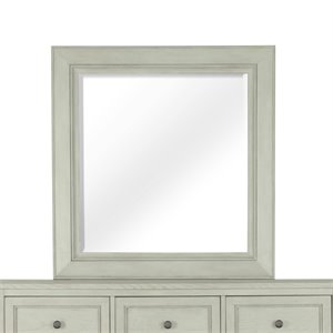 Bowery Hill Portrait Concave Framed Mirror in Weathered White