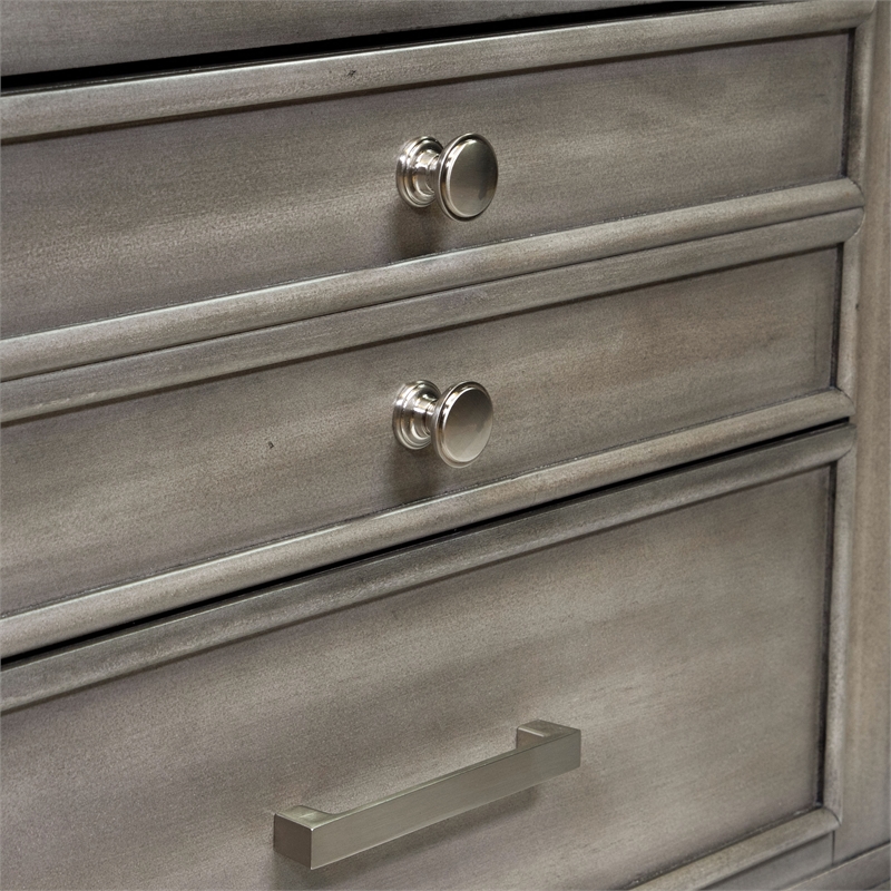 Bowery Hill Contemporary Solid Wood 3-Drawer Nightstand in Gray